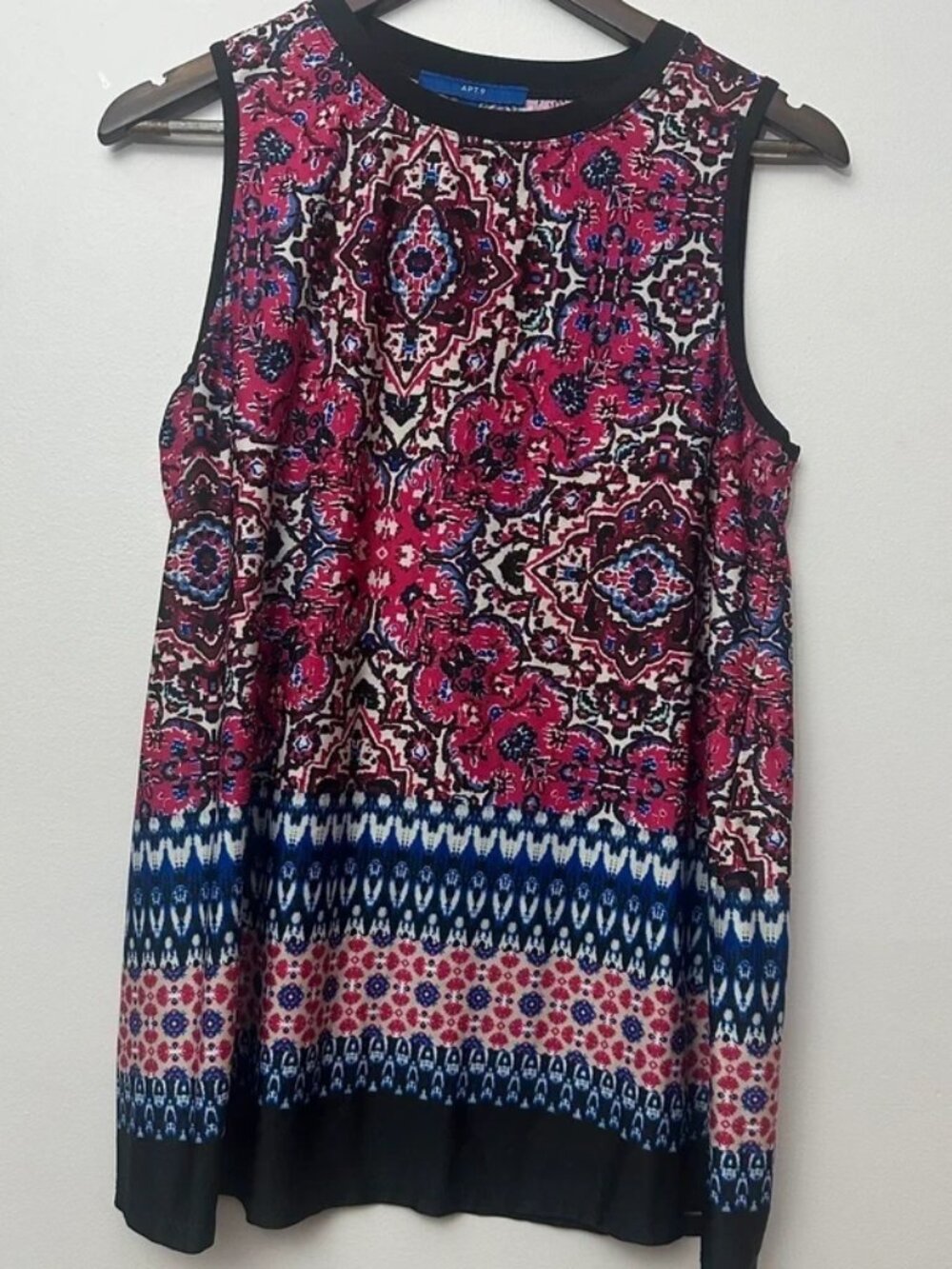 Apt 9 Pink Patterned Tank Top Large